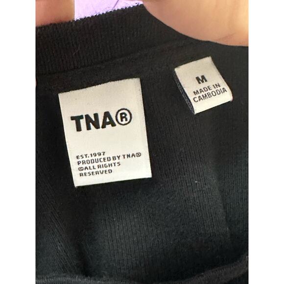 TNA black short sleeves crop fitted T shirt size Medium - Picture 3 of 14